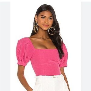 Alice and Olivia Joslyn Puff Sleeve Top